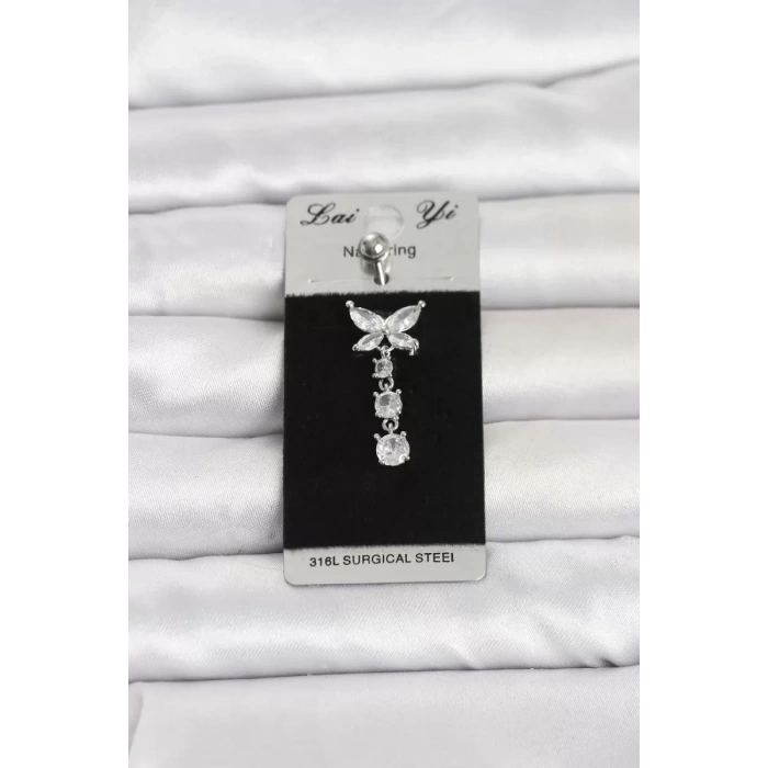 316L Cerrahi Çelik Sallantılı Kelebek Model Göbek Piercing TJ-PR1409