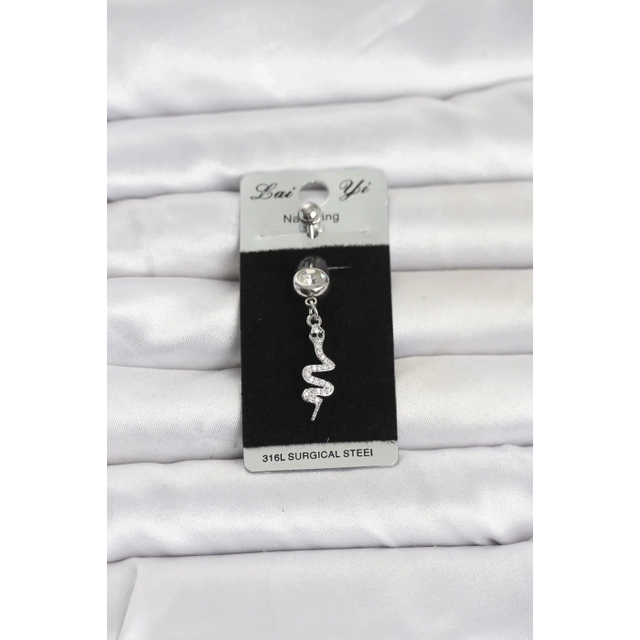 316L Cerrahi Çelik Sallantılı Yılan Model Göbek Piercing