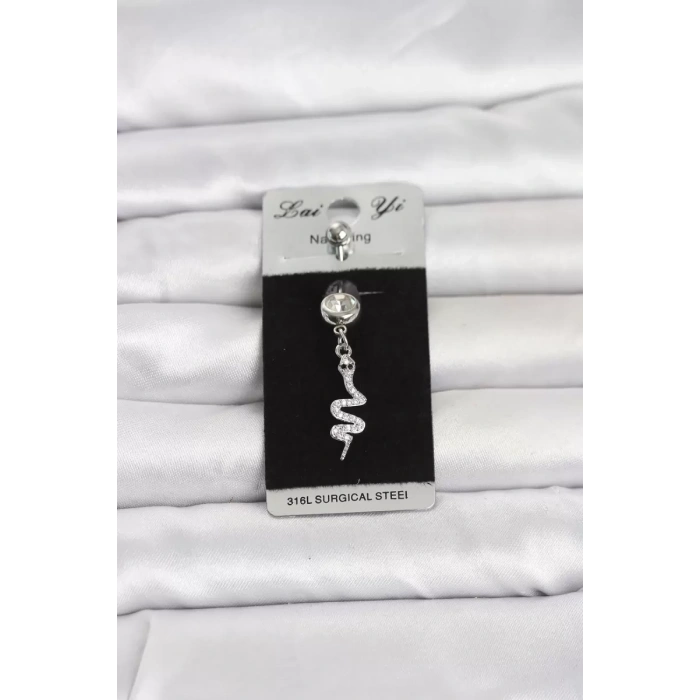 316L Cerrahi Çelik Sallantılı Yılan Model Göbek Piercing TJ-PR1392