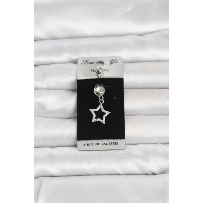 316L Cerrahi Çelik Sallantılı Yıldız Model Göbek Piercing TJ-PR1386