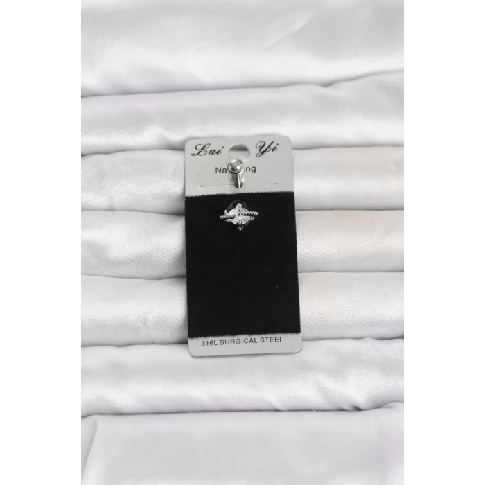 316L Cerrahi Çelik Zirkon Taşlı Göbek Piercing TJ-PR1385