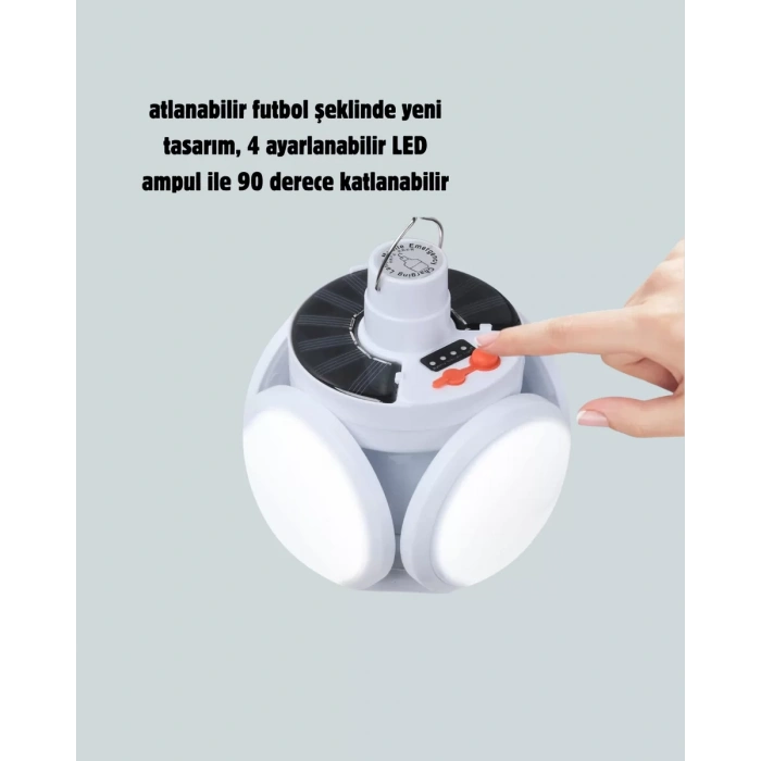 360 Derece Katlanabilir Solar LED Aydınlatma Çadır Lambası