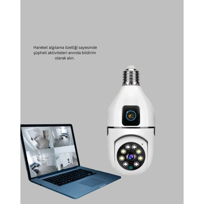 360 Derece Panoramik WiFi Kamera – Full HD Ev Güvenlik Sistemi