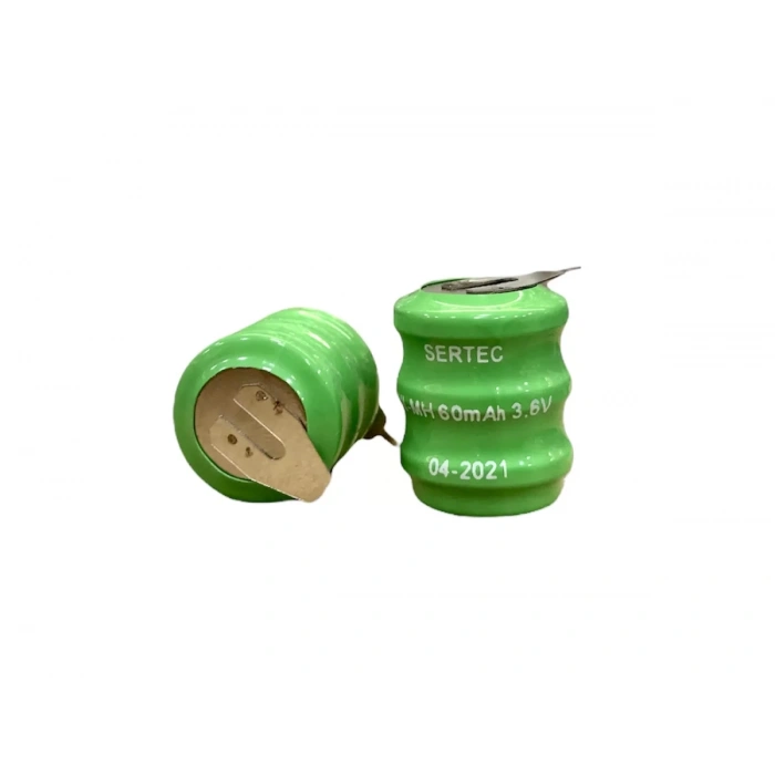 3.6V 3S1P 60 Mah 2 Pin NI-MH Buton Pil