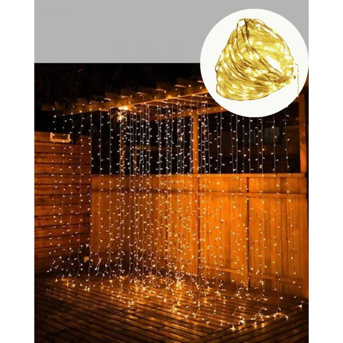 3x3 Perde LED Işık Şelale Model Özel Gün Dekoratif Aydınlatma