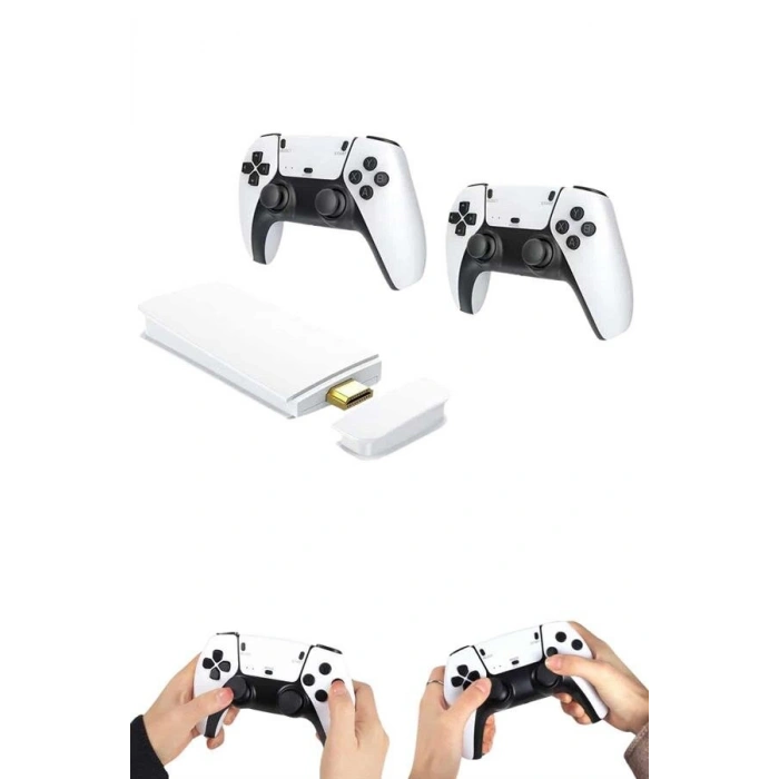 4K HD Görüntü Kaliteli Retro Game Stick 20000 Oyunlu Çift Kollu Beyaz Game Stick