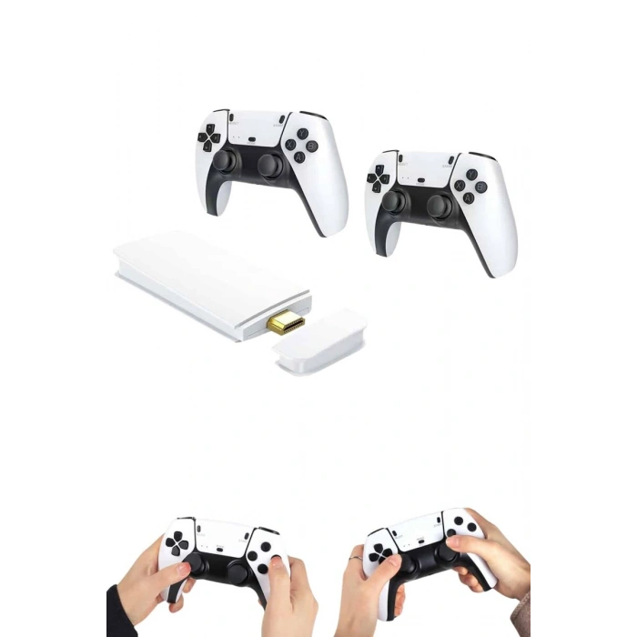 4K HD Görüntü Kaliteli Retro Game Stick 20000 Oyunlu Çift Kollu Beyaz Game Stick