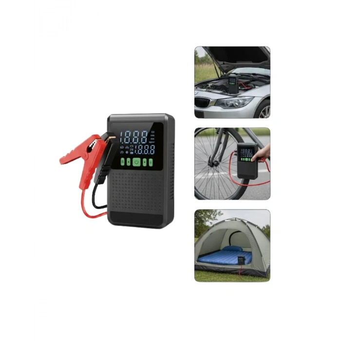 4’ü 1 Arada Jump Starter Hava Kompresörü Powerbank ve LED Fener Yeni Nesil