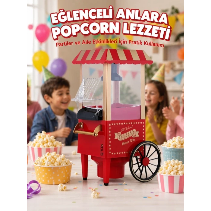 5 Dakikada Popcorn Hazırlayan Yağsız Patlatma Makinesi