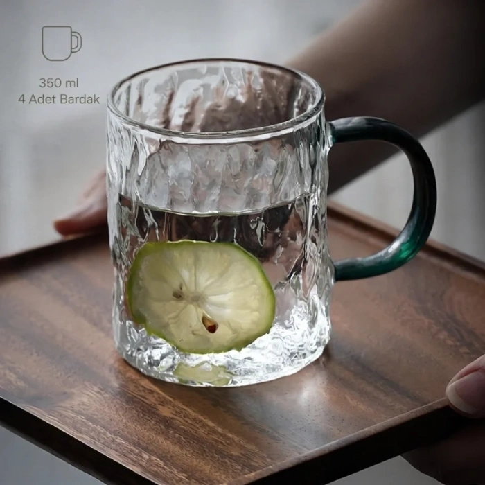 5 Parça Bardaklı Sürahi Seti - Cam - 1800 ml Sürahi - 4 Bardak