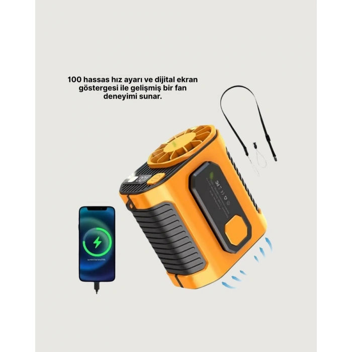 5000mAh Şarjlı Soğutma Fanı Taşınabilir