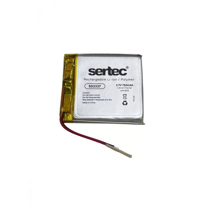 503337 3.7V 750 mAh Li-Polymer Pil (Devreli/1.5A)