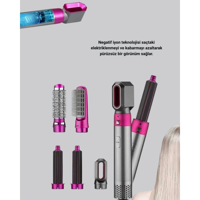 5’i 1 Arada Saç Şekillendirici Set Kuaför Düzeyinde Performans ve Ergonomik Tasarım