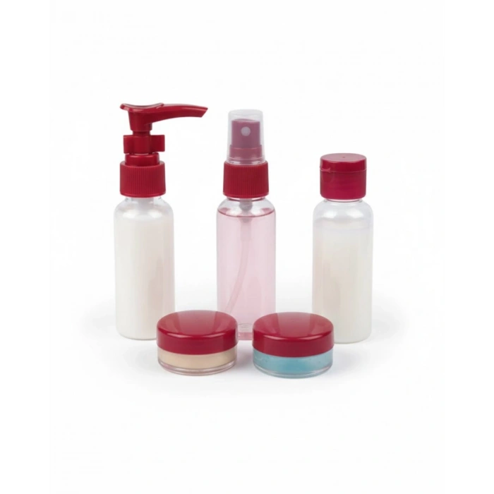 5’li Seyahat Boy Kozmetik Şişe Seti 30 ml Çantalı Organizer