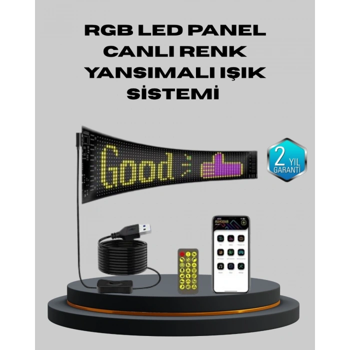 5V USB Akıllı Piksel LED Panel – Mobil Uygulama Kontrollü Renkli Işık Efektli