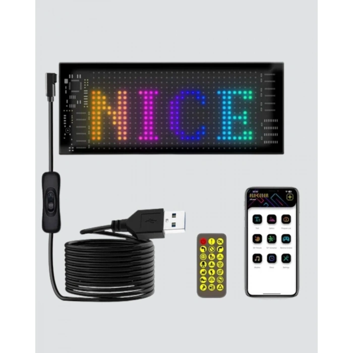 5V USB Akıllı Piksel LED Panel – Mobil Uygulama Kontrollü Renkli Işık Efektli