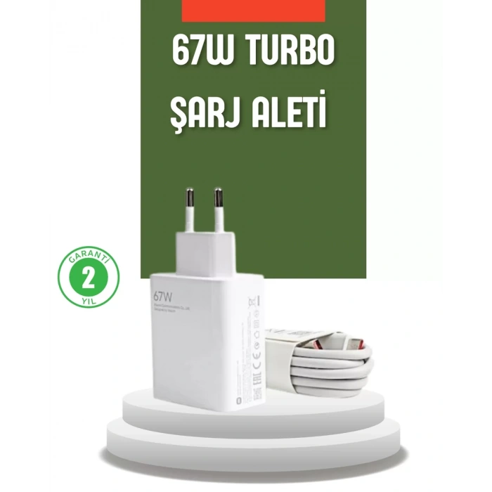 67 Watt Turbo Şarj Cihazı Redmi Note 10 11 12 Uyumlu