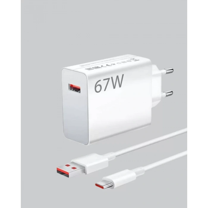 67 Watt Ultra Hızlı Şarj Adaptörü  Redmi 9 10 12C Uyumlu