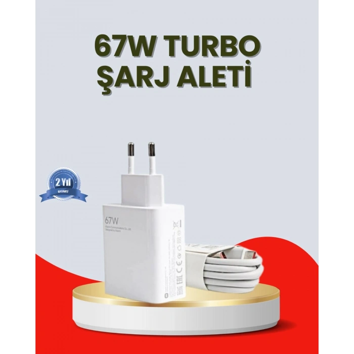 67 Watt Ultra Hızlı Şarj Adaptörü Xiaomi Redmi 9 10 12C Uyumlu