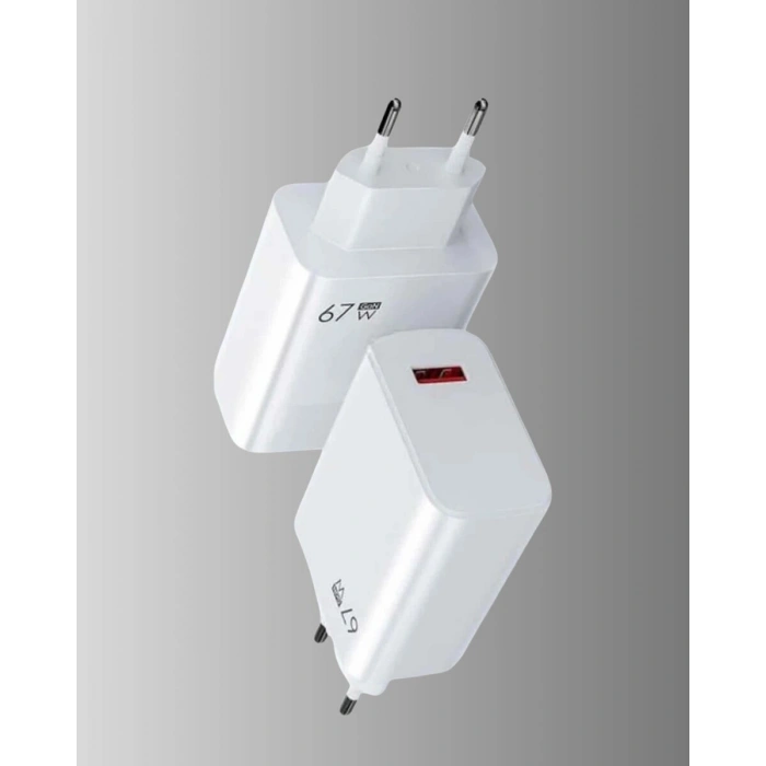 67W Süper Hızlı Şarj Adaptörü ve Kablo Seti – Güvenli Kompakt ve Ergonomik Tasarım