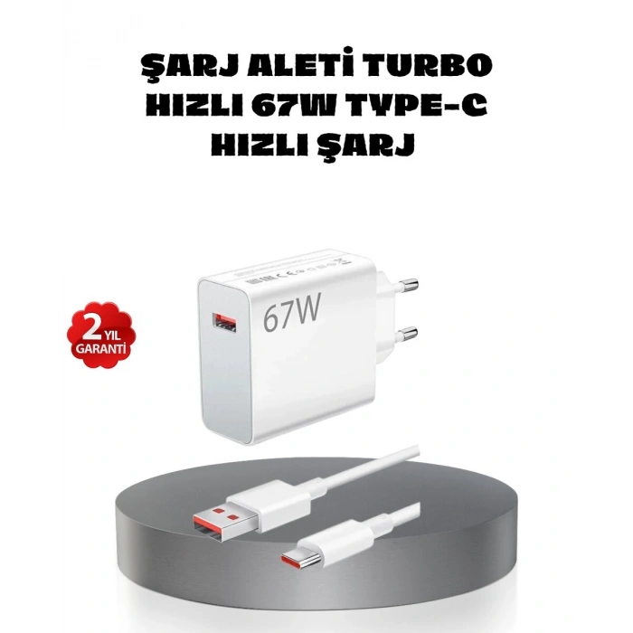 67W Turbo Type-C Hızlı Şarj Adaptörü – Akıllı Koruma Çipli Hızlı Şarj Destekli