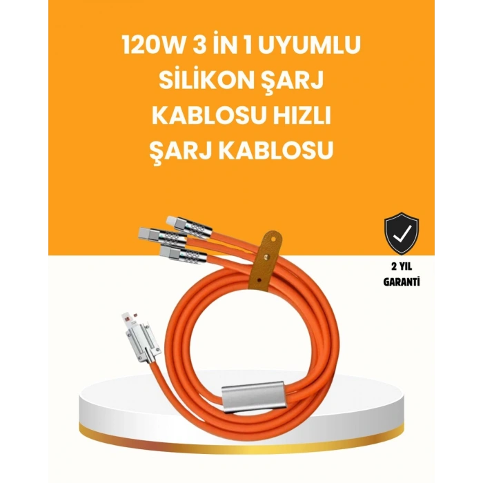 Çoklu Cihaz Dostu 120 W Hızlı Şarj Kablosu – Tek Kablo ile Her Cihaz Elinizin Altında