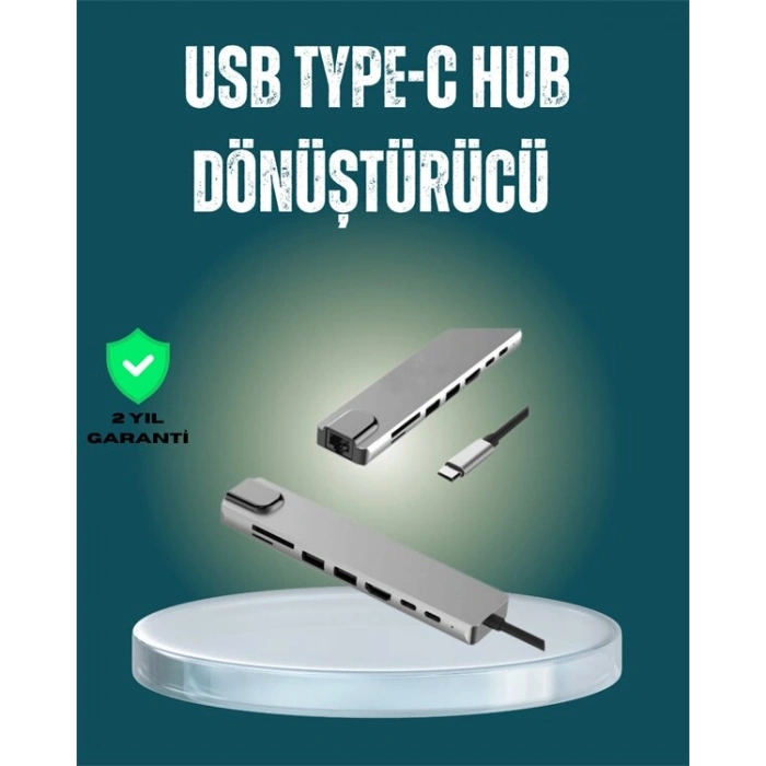 USB‑C Çoklu Bağlantı Merkezi – 5 Gbps 100‑240 V Sağlam Eloksal Tasarım
