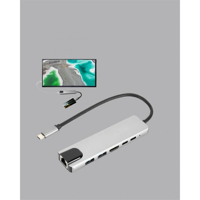 USB‑C Çoklu Bağlantı Merkezi – 5 Gbps 100‑240 V Sağlam Eloksal Tasarım