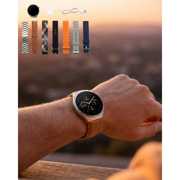 7 Kordonlu Akıllı Saat Bluetooth Arama Bildirim ve Spor Takip Özellikli