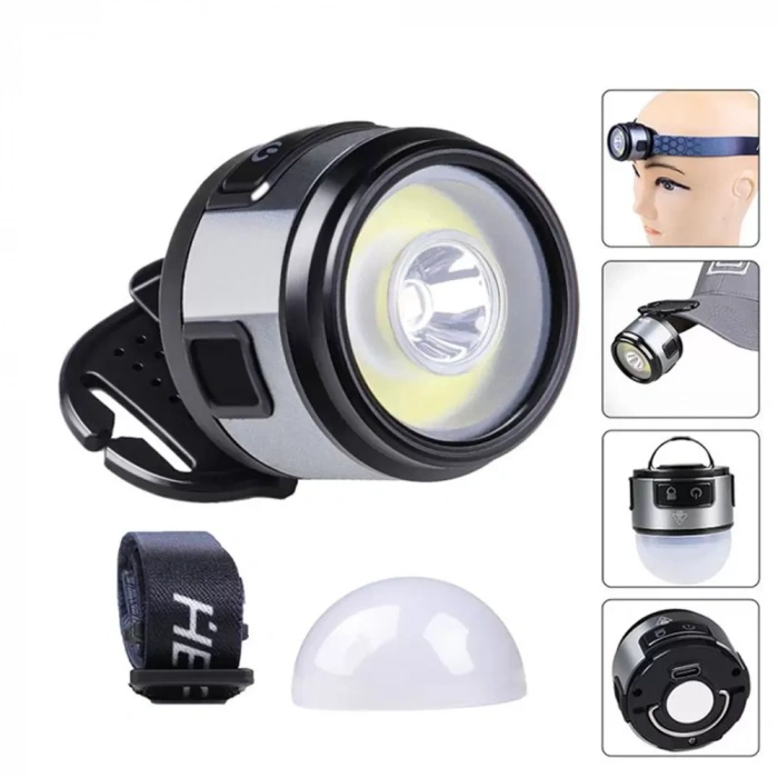 7 Mod Şarjlı Kafa ve Kamp Lambası Güçlü LED Aydınlatma Çok Amaçlı Kullanım WT-618