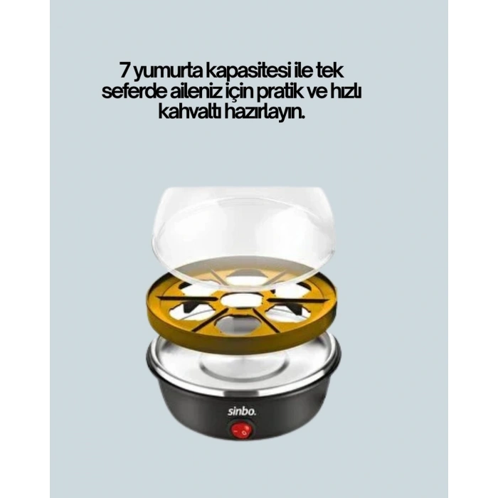 7 Yumurta Kapasiteli Yumurta Pişirme Makinesi Rafadan Orta ve Katı