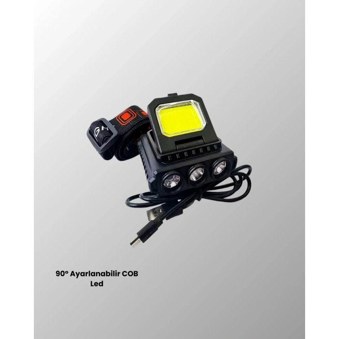 800 Lumen Çok Fonksiyonlu LED Kafa Lambası Type C Şarjlı