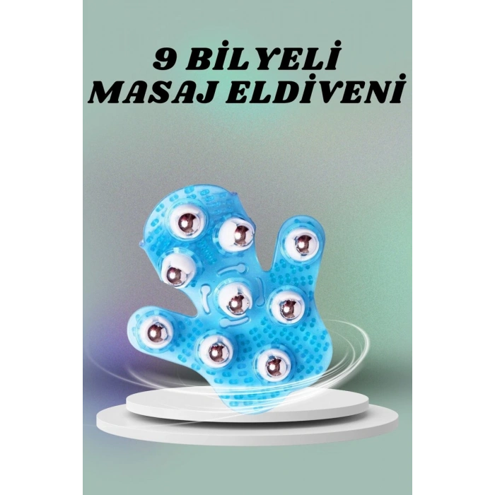 9 Bilyeli El Şeklinde Omuz Bacak Masaj Aleti Masaj Eldiveni Giyilebilir Plastik Vücut Sıkılaştırıcı