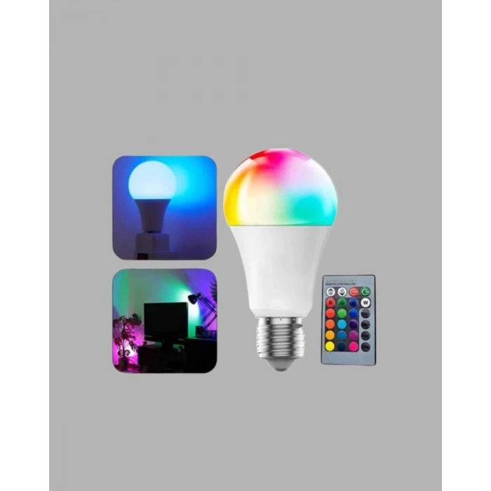 A Kalite 2025 RGB LED Ampul Uzaktan Kumandalı 16 Renkli Lamba