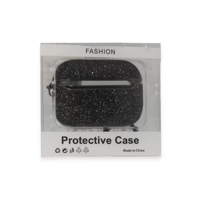 Airpods Pro (1.nesil) Spell Simli Kılıf - Siyah
