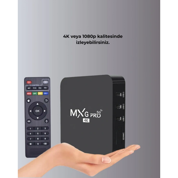 Akıllı Android TV Box – 4K Çözünürlük 2GB RAM 16GB Depolama Hızlı Wi-Fi