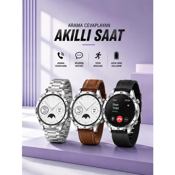 Akıllı Saat Bildirim Görme Sesli Görüşme Çoklu Kordon GPS Takibi