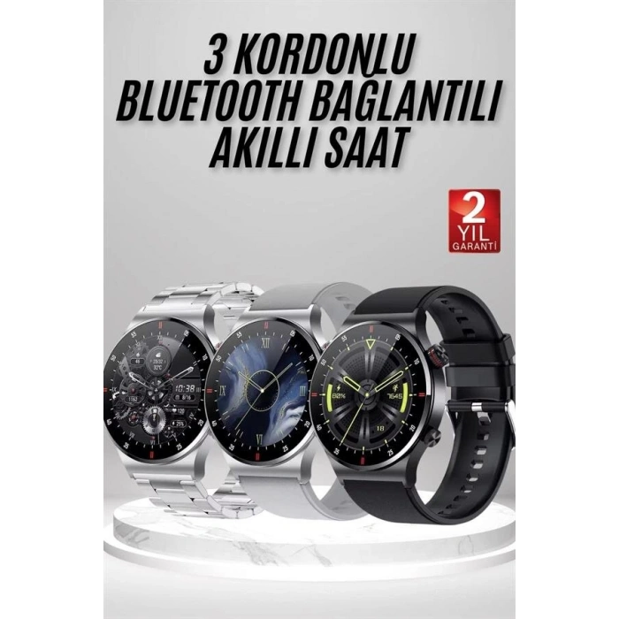 Akıllı Saat Çoklu Kordon Seçeneği Amoled Ekran Çok Fonksiyonlu Bluetooth Bağlantılı
