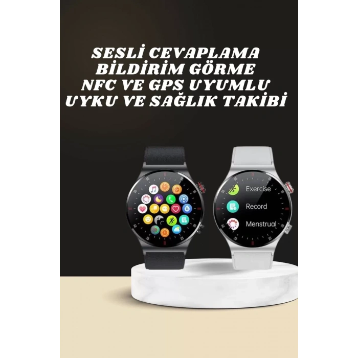 Akıllı Saat Çoklu Kordon Seçeneği Amoled Ekran Çok Fonksiyonlu Bluetooth Bağlantılı Yeni Nesil