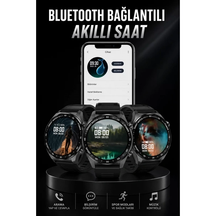Akıllı Saat GPS VE NFC Özelliği Sesli Görüşme Dokunmstik Ekran