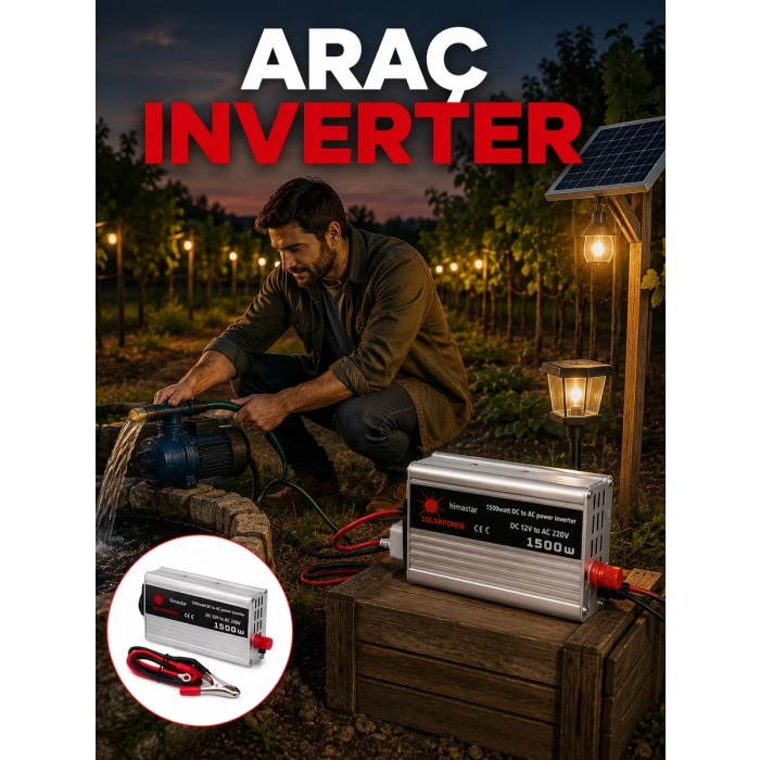 Akü Gücünü Ev Elektriğine Dönüştüren Güçlü İnvertör 1500W