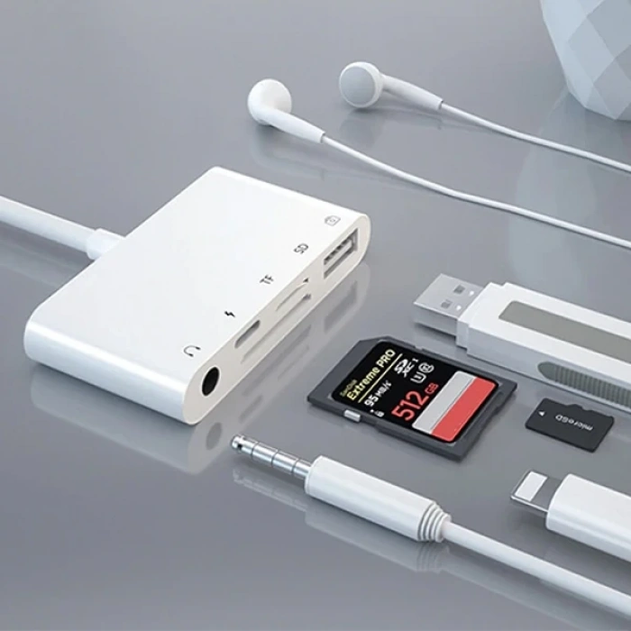 ALLY 5in1 İPhone-İPad lightning To Audio Usb Kamera Okuyucu-(5775)