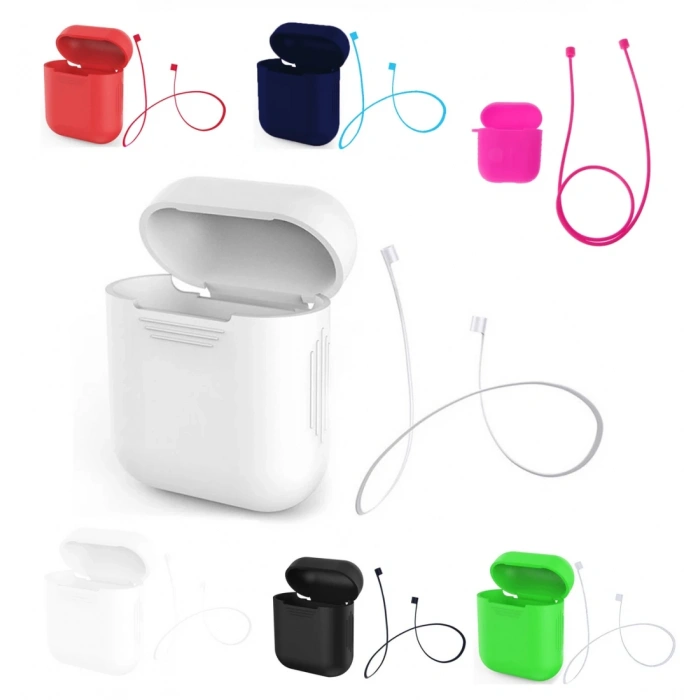 Ally Apple Airpods İçin Renkli Strap Kulaklık Askısı+ Silikon Kılıf-(5775)