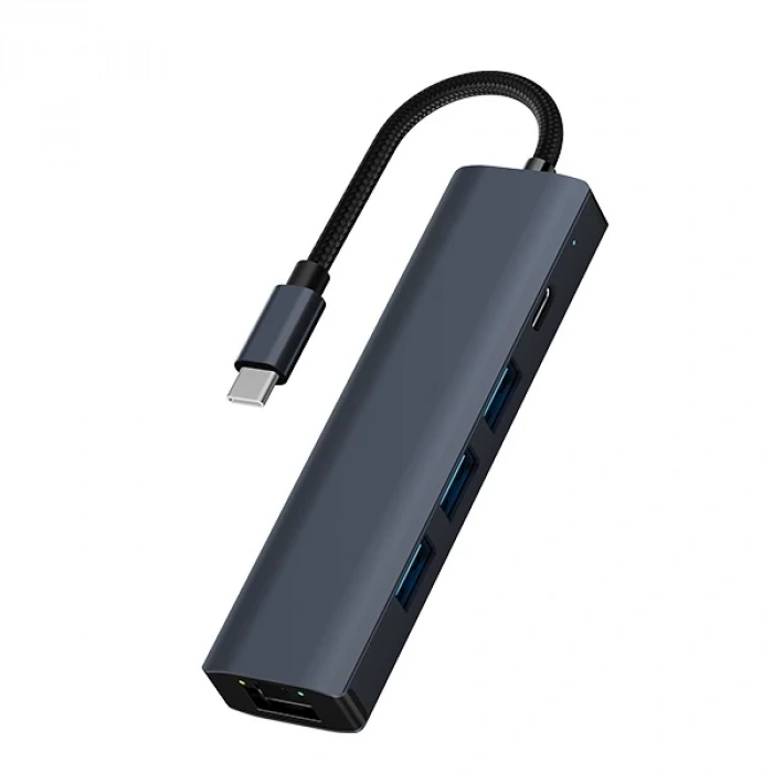 ALLY BYL-2302 5 IN 1 Type-c To USB + Type-c + Ethernet Dönüştürücü Çoğaltıcı Hub-(5775)