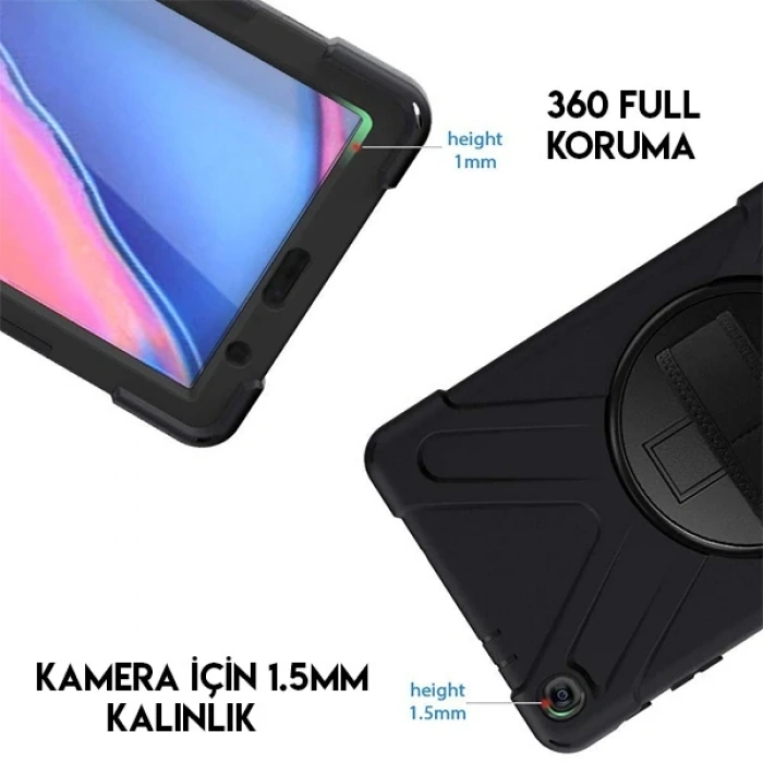 Ally Galaxy Tab  P200-P205 3 Katmanlı Standlı Zırh Kılıf-Shockproof-(5775)