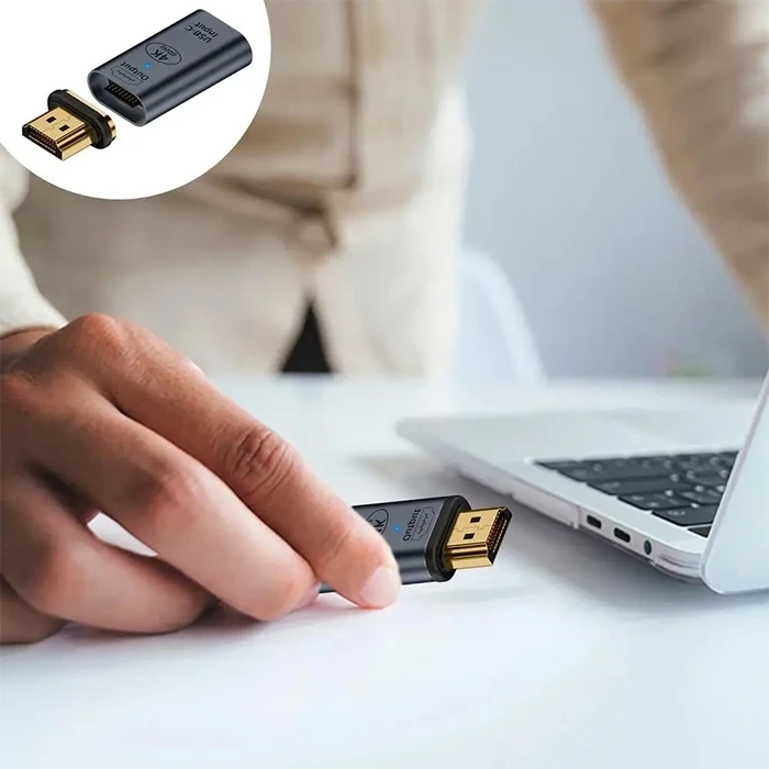 ALLY HDMI To Type-c 4K 60Hz Mıknatıs Başlıklı Çevirici Otg Adaptör-(5775)