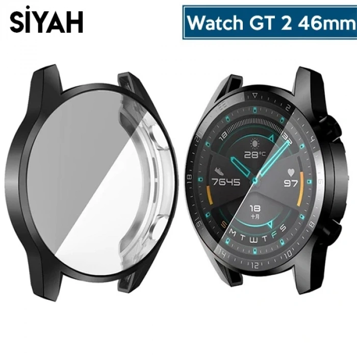 Ally Huawei Watch GT2 46mm 360 Koruma Ultra İnce Silikon Kılıf-(5775)