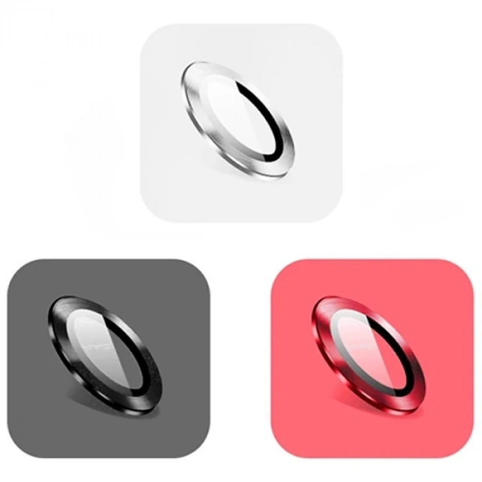 ALLY İPhone 11  6.1 3D  Metal Çerçeveli Kamera Lens Koruyucu-(5775)