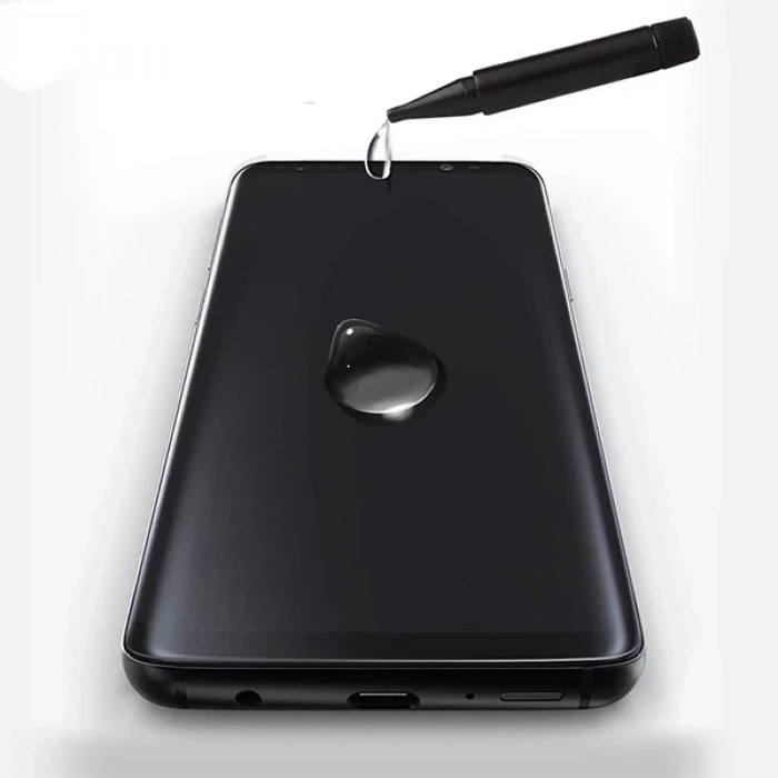 Ally İPhone 11 Pro Max/ Xs Max Full Liquid+Uv Işık 3D Kırılmaz Cam Ekran Koruyucu-(5775)