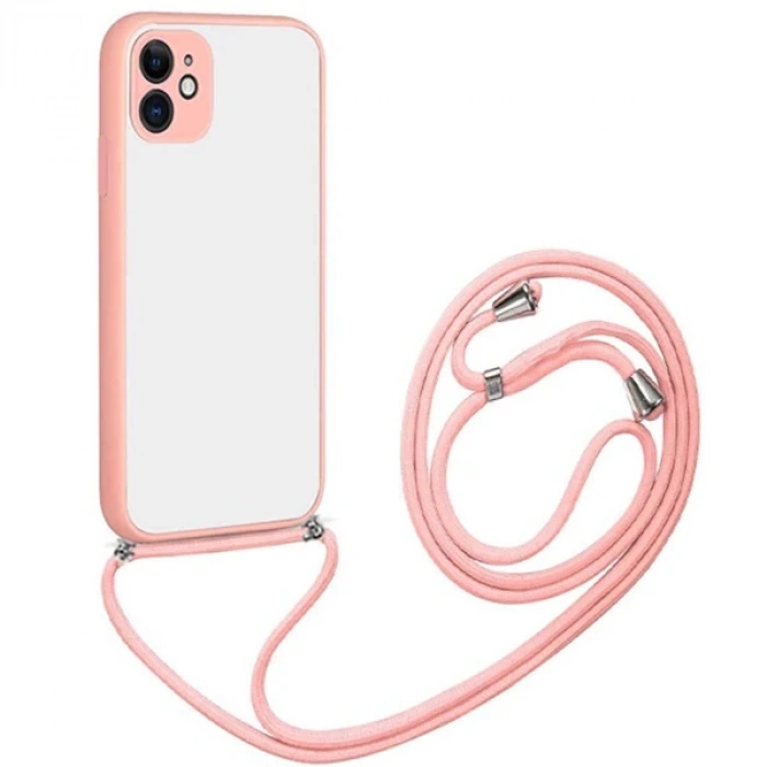 ALLY iPhone 12 6.1 Askılı Koruyucu Silikon Kılıf-(5775)